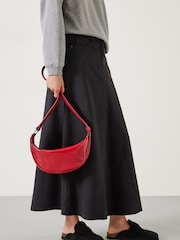 Hush Red Rory Crescent Leather Cross-Body Bag - Image 1 of 4