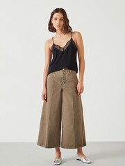 Hush Green Ella Wide Leg Cropped Jeans - Image 1 of 5