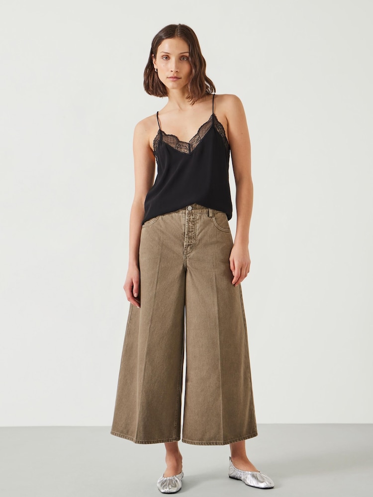 Hush Green Ella Wide Leg Cropped Jeans - Image 1 of 5
