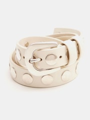 Hush White Seren Studded Leather Belt - Image 3 of 5