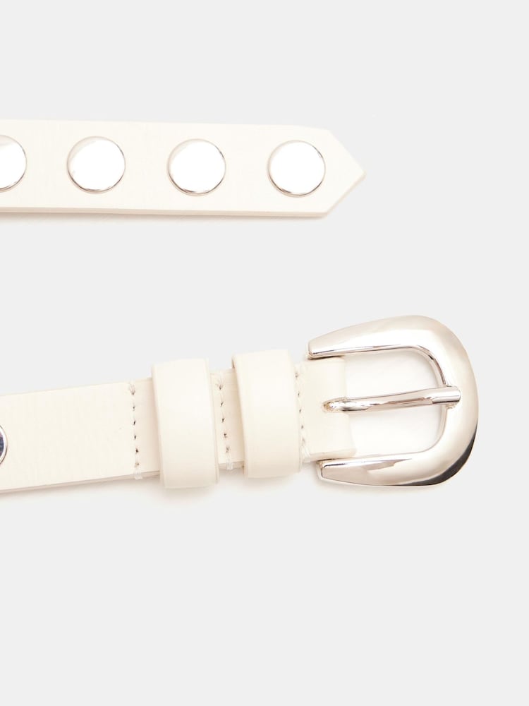 Hush White Seren Studded Leather Belt - Image 4 of 5