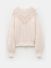 Creme - Hush Louise Pullover mit Spitzeneinsatz aus 100% Baumwolle - Bild 5 von 5