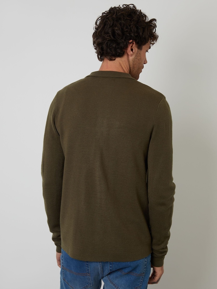 Threadbare Natural Zip Through Knitted Shacket - Image 2 of 4