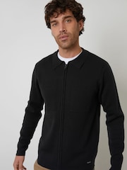Threadbare Black Zip Through Knitted Shacket - Image 4 of 4