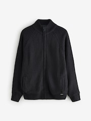 Threadbare Black Zip Up Cardigan with Microfleece Lining - Image 1 of 1