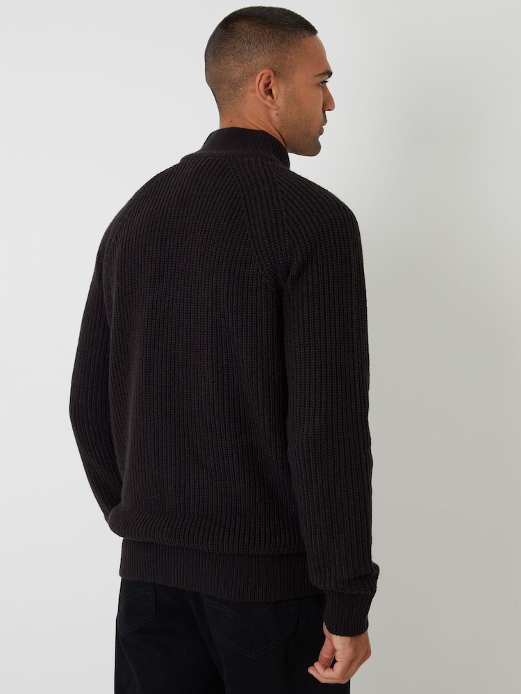 Threadbare Black Zip Up Cardigan with Microfleece Lining - Image 2 of 6 Threadbare Black Zip Up Cardigan with Microfleece Lining - Image 2 of 6