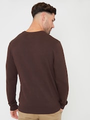 Threadbare Chocolate Brown Crew Neck Knitted Jumper - Image 2 of 4
