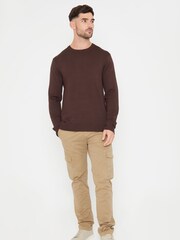 Threadbare Chocolate Brown Crew Neck Knitted Jumper - Image 3 of 4
