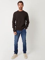 Threadbare Dark Brown Cable Knit Crew Neck Jumper - Image 3 of 4