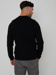 črna - Threadbare Pleteno z gumbi po celotni dolžini dolg rokav; z dolgimi rokavi pletena jopa - Slika 2 iz 4