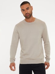 Threadbare Light Brown Crew Neck Knitted Jumper - Image 1 of 4