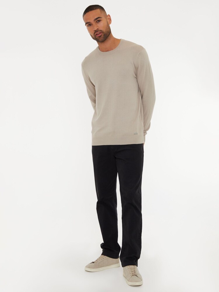 Threadbare Light Brown Crew Neck Knitted Jumper - Image 2 of 4 Threadbare Light Brown Crew Neck Knitted Jumper - Image 2 of 4