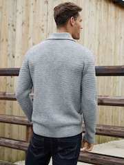 siva - Threadbare Šal ovratnik Pletena pletena jopa - Slika 2 iz 4
