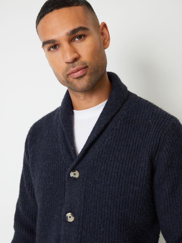 Threadbare Navy Shawl Collar Cardigan - Image 5 of 5 Threadbare Navy Shawl Collar Cardigan - Image 5 of 5
