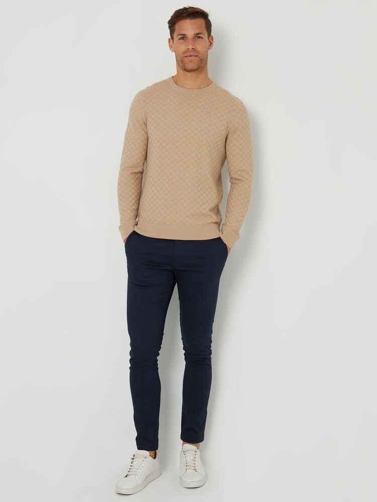 Threadbare Neutral Textured Knit Crew Neck Jumper - Image 4 of 4 Threadbare Neutral Textured Knit Crew Neck Jumper - Image 4 of 4