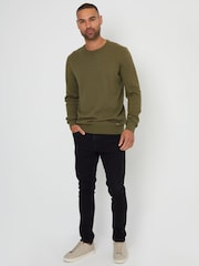 Threadbare Green Mini Cable Textured Knit Crew Neck 100% Cotton Jumper - Image 3 of 4