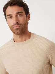 Threadbare Brown Textured Stripe Knitted Crew Neck Jumper - Image 4 of 4