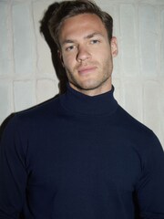 Threadbare Blue Knitted Roll Neck Jumper - Image 4 of 4