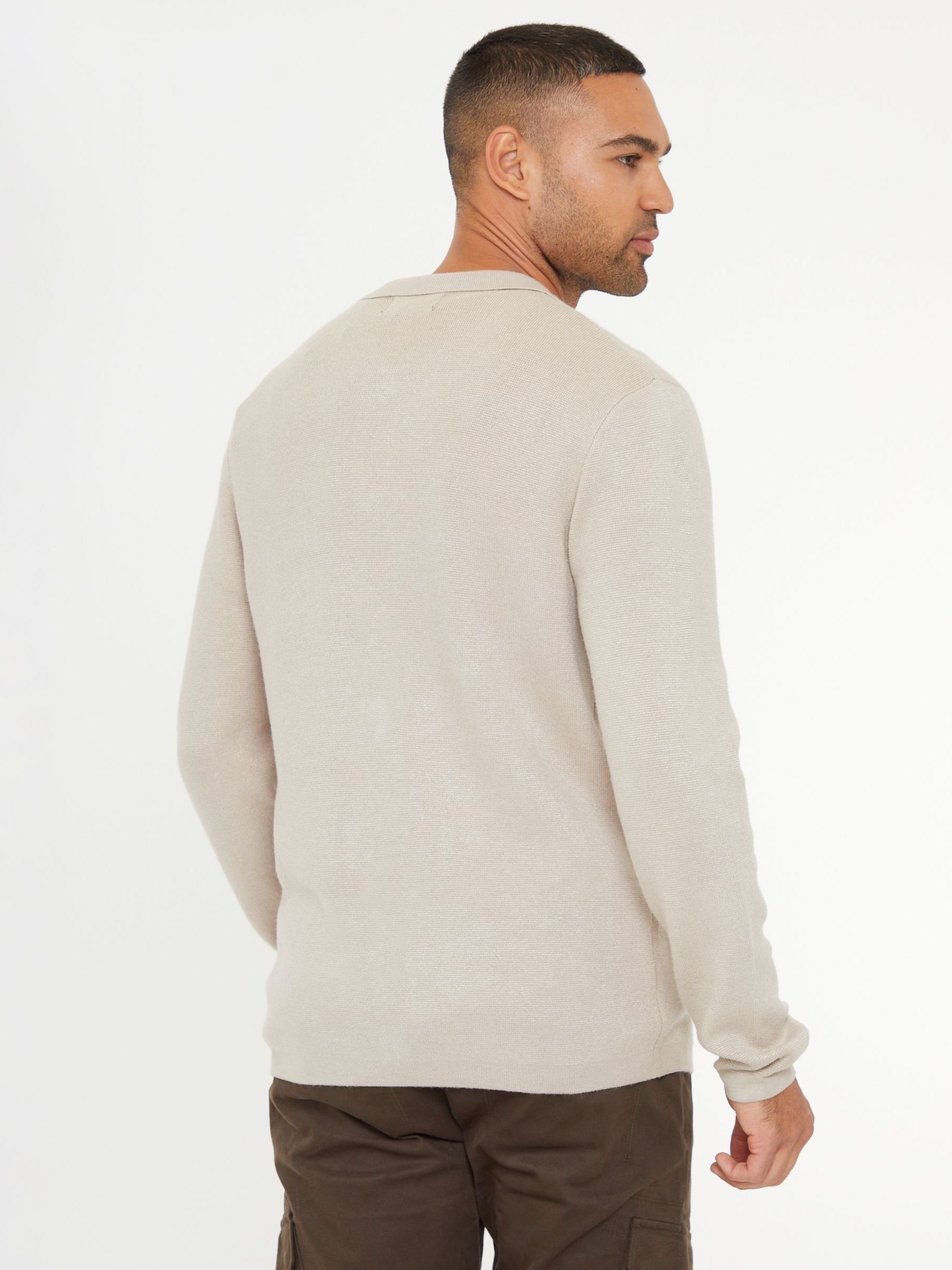 【MODERNIF】Muscle Fit Span Linen Collar Knit Span Muscle-Fit Half Neck Knit – KLEANT