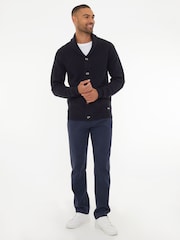 Threadbare Navy Blue Shawl Collar Knitted Cardigan - Image 4 of 4