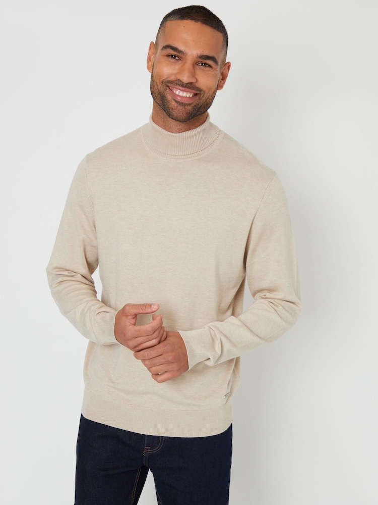Threadbare Brown Knitted Roll Neck Jumper - Image 1 of 4 Threadbare Brown Knitted Roll Neck Jumper - Image 1 of 4