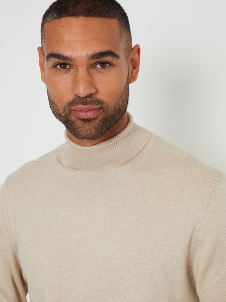 Threadbare Brown Knitted Roll Neck Jumper - Image 4 of 4 Threadbare Brown Knitted Roll Neck Jumper - Image 4 of 4