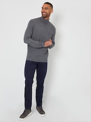Threadbare Grey Knitted Roll Neck Jumper - Image 3 of 4