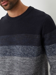 Threadbare Blue Ombré Stripe Crew Neck Jumper - Image 4 of 4