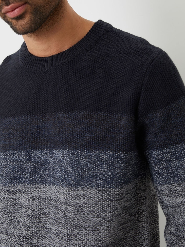 Threadbare Blue Ombré Stripe Crew Neck Jumper - Image 4 of 4