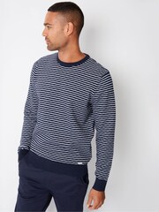 Threadbare Blue Chrome Textured Knit Crew Neck Jumper - Image 1 of 6