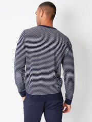 Threadbare Blue Chrome Textured Knit Crew Neck Jumper - Image 2 of 6