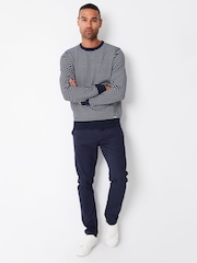 Threadbare Blue Chrome Textured Knit Crew Neck Jumper - Image 3 of 6