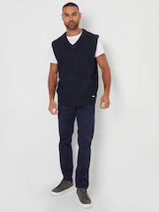 Threadbare Blue V-Neck Knitted Vest - Image 3 of 4