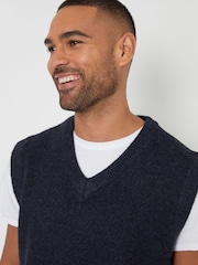 Threadbare Blue V-Neck Knitted Vest - Image 4 of 4