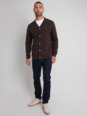 Čokolada - Threadbare Bombaž Blend Pletena pletena jopa - Slika 4 iz 5
