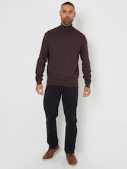 Threadbare Dark Brown Knitted Roll Neck Jumper - Image 3 of 4