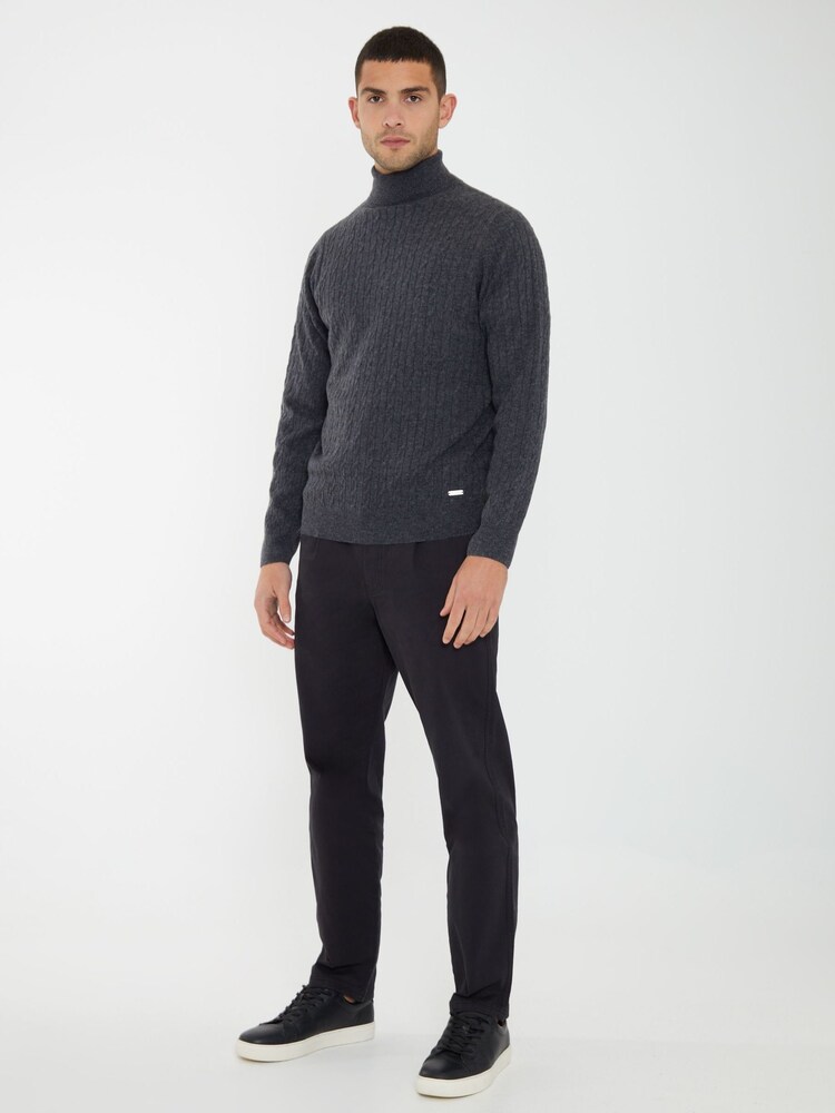 Buy Threadbare Grey Cable Knit Roll Neck Jumper from Next Oman