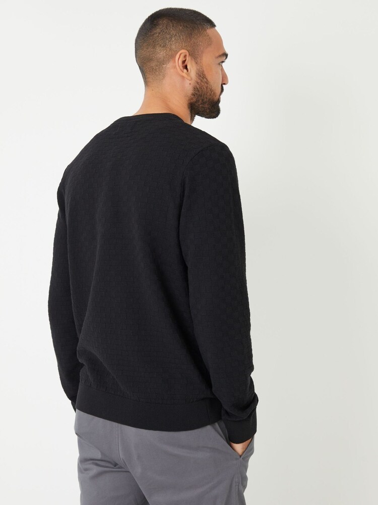Threadbare Black Textured Knit Crew Neck Jumper - Image 2 of 4