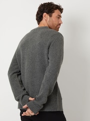 Threadbare Grey Button Up Patch Pocket Knitted Cardigan - Image 2 of 5