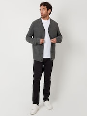 Threadbare Grey Button Up Patch Pocket Knitted Cardigan - Image 3 of 5