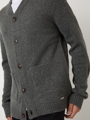 Threadbare Grey Button Up Patch Pocket Knitted Cardigan - Image 4 of 5
