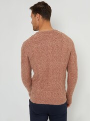 Threadbare Brown Cable Knit Crew Neck Jumper - Image 2 of 4