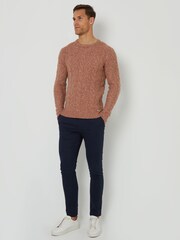 Threadbare Brown Cable Knit Crew Neck Jumper - Image 3 of 4
