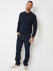 Threadbare лонгслів Textured Knit Polo комір джемпери - Image 3 of 4