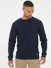 Threadbare Navy Mini Cable Knit Crew Neck Jumper - Image 1 of 4