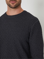 Threadbare Grey Mini Cable Knit Crew Neck Jumper - Image 4 of 4