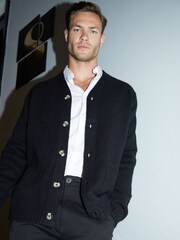 črna - Threadbare Knitted V-Neck Cardigan With Wool - Slika 2 iz 4