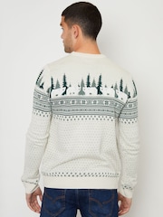Threadbare Dark Grey Crew Neck Fairisle Pattern Christmas Jumper - Image 2 of 4