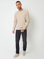 Threadbare Stone Mini Cable Knit Crew Neck Jumper - Image 3 of 4