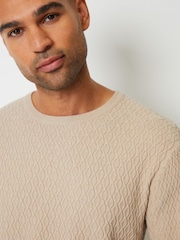 Threadbare Stone Mini Cable Knit Crew Neck Jumper - Image 4 of 4